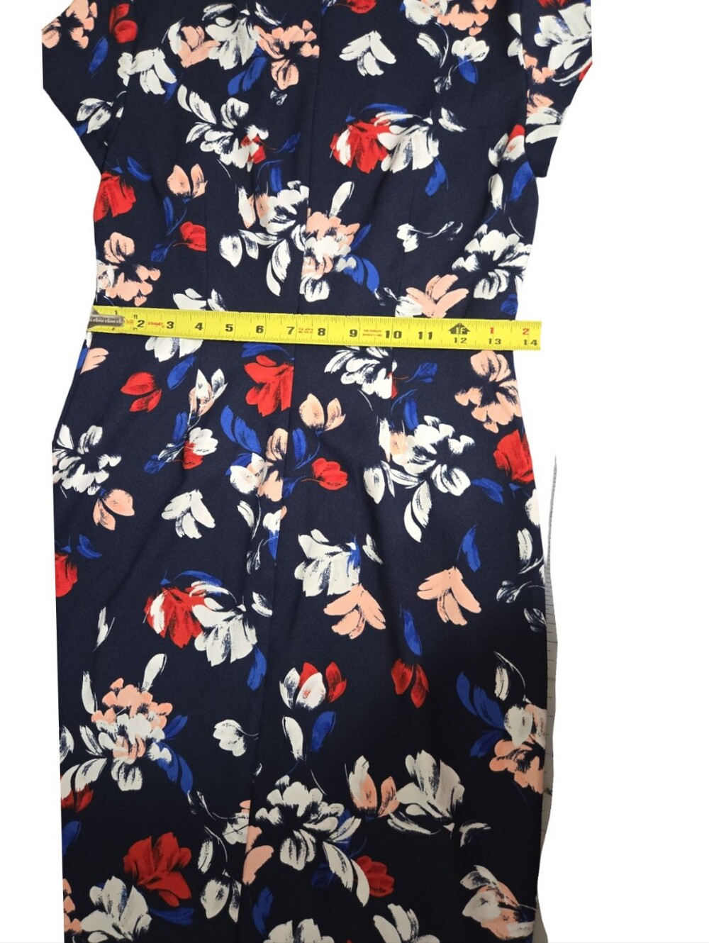 Banana Republic Navy Floral Sheath Mini Dress Floral Feminine Buisiness Cocktail - Picture 6 of 7